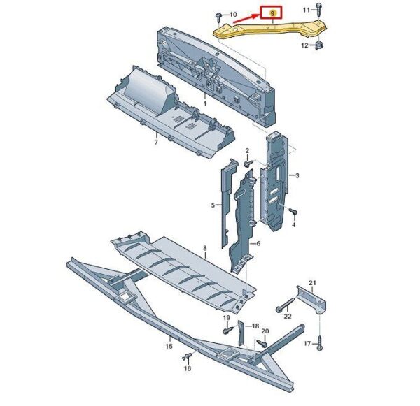 7T0805932B - VW Multivan T7 ST lock carrier strut upper right 7T0805932B NEW GENUINE