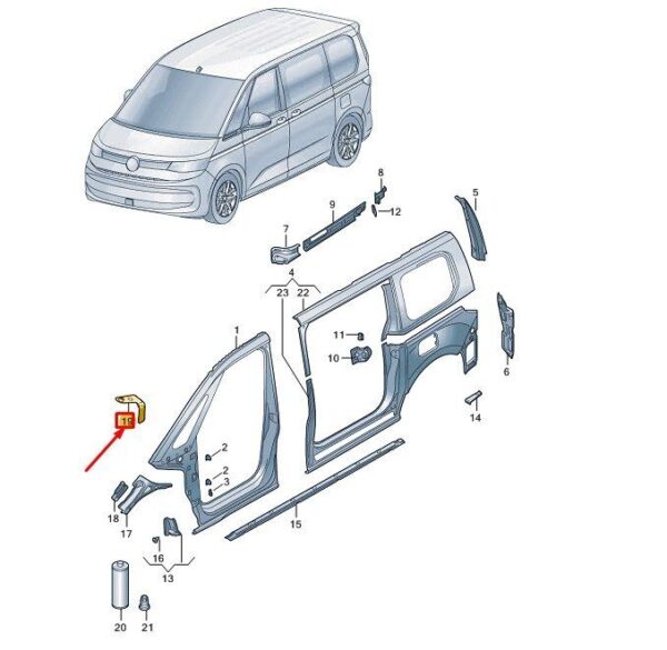 7T0809114 - VW MULTIVAN T7 ST FRONT RIGHT CHARGING SOCKET BRACKET 7T0809114 NEW GENUINE