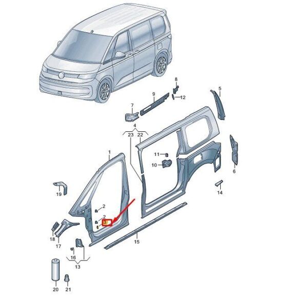7T0810333 - VW MULTIVAN T7 ST Front Lower Fender Bracket 7T0810333 NEW GENUINE
