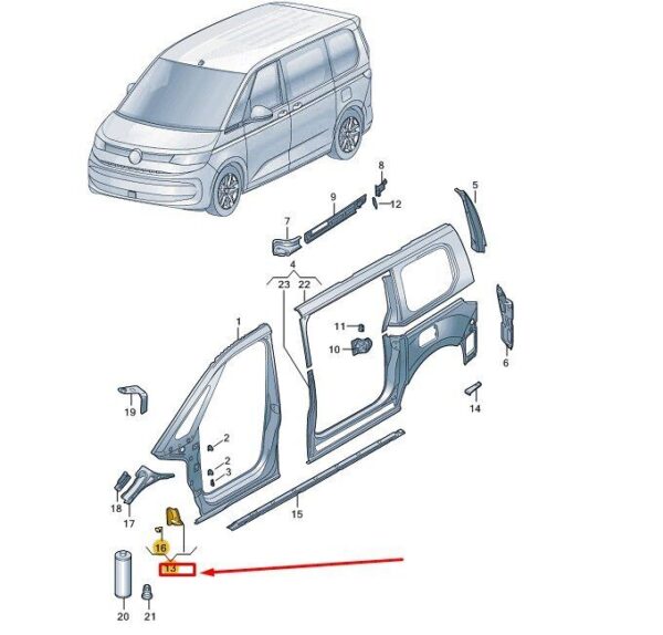 7T0810431 - VW MULTIVAN T7 ST FRONT LEFT FILLER PLATE 7T0810431 NEW GENUINE