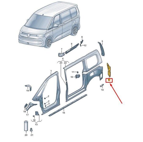 7T0813328 - VW MULTIVAN T7 ST REAR RIGHT REAR LIGHT BRACKET 7T0813328 NEW GENUINE