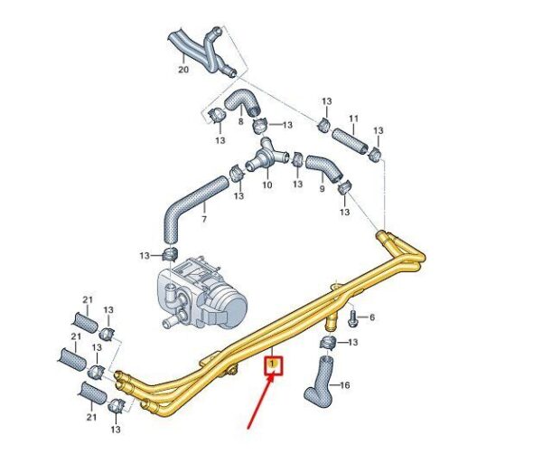 7T0815097B - VW MULTIVAN T7 ST COOLANT PIPE 7T0815097B NEW GENUINE