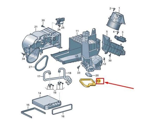 7T0820080 - VW MULTIVAN T7 ST Heat Exchanger Housing Gasket 7T0820080 NEW GENUINE