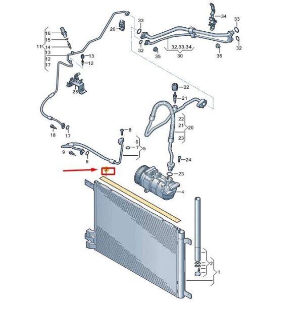 7T0820099A - VW Multivan T7 ST sealing strip for air conditioning condenser 7T0820099A