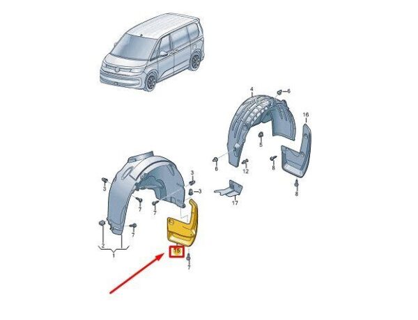 7T08218099B9 - VW MULTIVAN T7 ST FRONT LEFT WING 7T08218099B9 NEW GENUINE