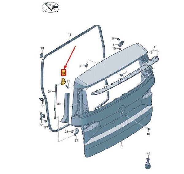 7T0827435D - VW MULTIVAN T7 ST Gas Spring Bracket Rear Left 7T0827435D NEW GENUINE