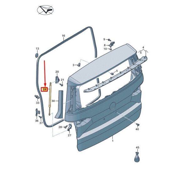 7T0827550J - VW MULTIVAN T7 ST TAILGATE GAS SPRING 7T0827550J NEW GENUINE
