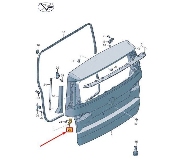 7T0827660A - VW MULTIVAN T7 ST TAILGATE BRACKET REAR RIGHT 7T0827660A NEW GENUINE