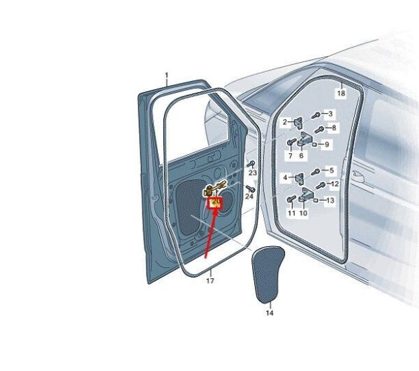 7T0837249 - VW MULTIVAN T7 ST FRONT DOOR LOCK 7T0837249 NEW GENUINE