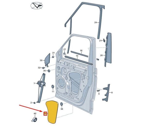 7T0837981B - VW Multivan T7 ST door protection film front left 7T0837981B new original