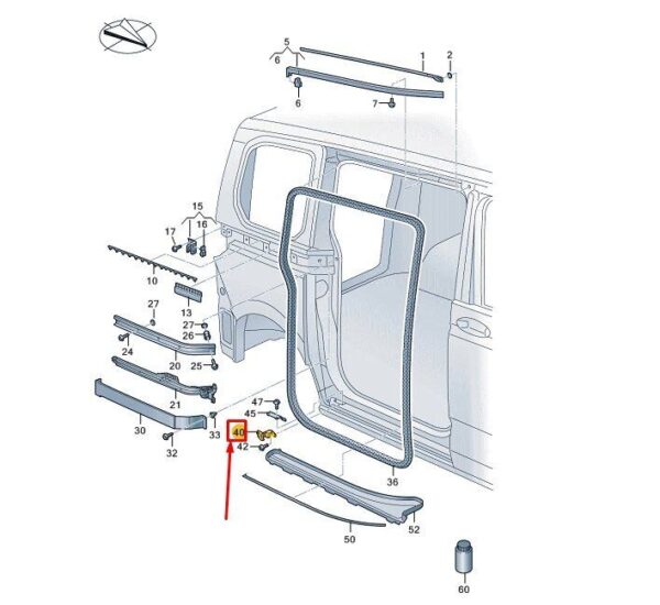 7T0843407 - VW MULTIVAN T7 ST LEFT SLIDING DOOR LOCK 7T0843407 NEW GENUINE