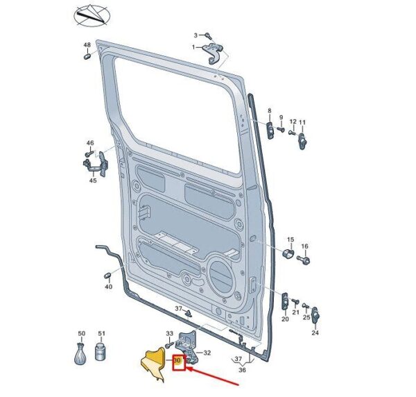 7T0843547D9B9 - VW Multivan T7 ST cover cap for left sliding door 7T0843547D9B9, original part