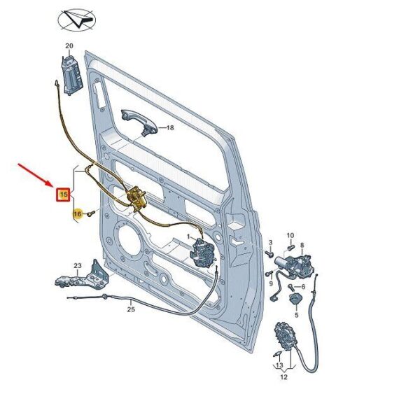 7T0843653B - VW MULTIVAN T7 ST Left Sliding Door Remote Control Lock 7T0843653B NEW GENUINE