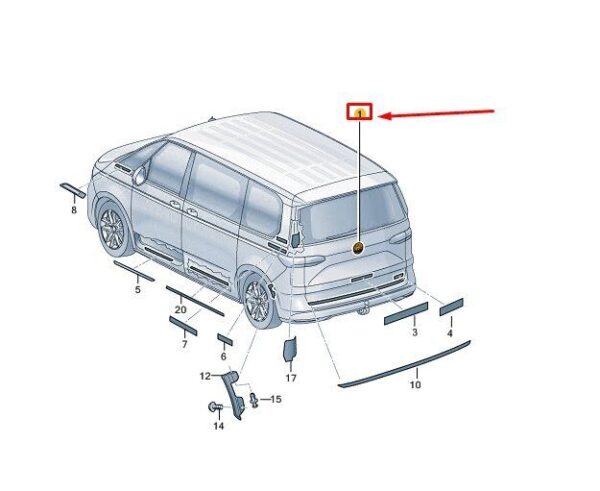 7T0853630FOD - VW MULTIVAN T7 ST Rear Lid Badge 7T0853630FOD NEW GENUINE
