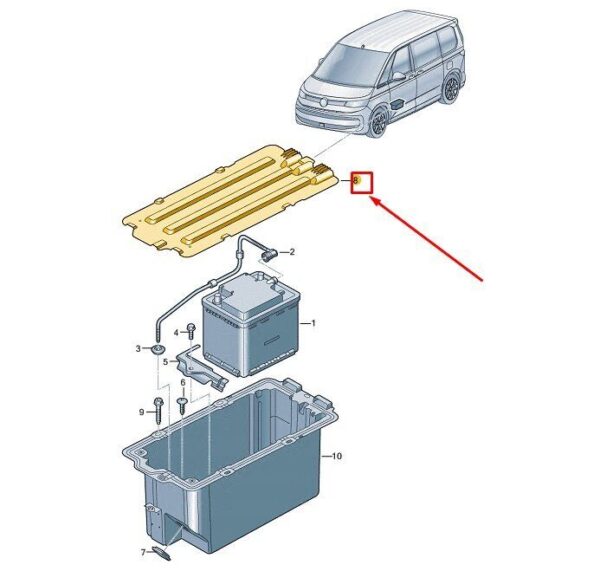 7T0907613A - VW MULTIVAN T7 ST BATTERY COVER 7T0907613A NEW GENUINE