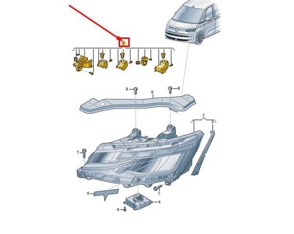 7T0941226 - VW Multivan T7 ST Repair Kit for Right Headlight Housing 7T0941226