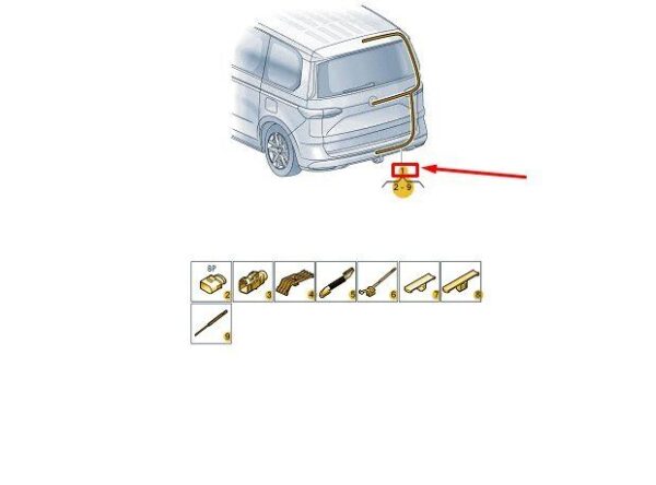 7T0971148B - VW MULTIVAN T7 ST wiring harness tailgate right 7T0971148B NEW GENUINE