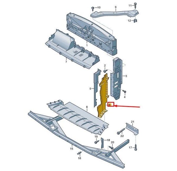 7TE805640A - VW Multivan T7 ST air duct lock carrier right 7TE805640A NEW ORIGINAL