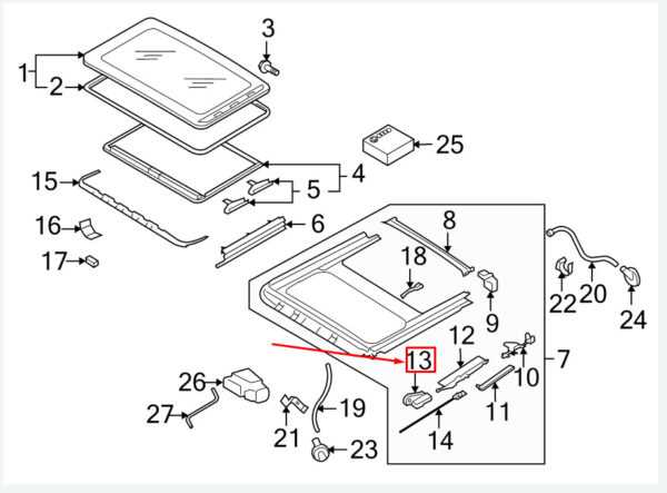 8D5877484 - NEW VW JETTA MK6 16 FRONT RIGHT SUNROOF GUIDE 8D5877484 ORIGINAL