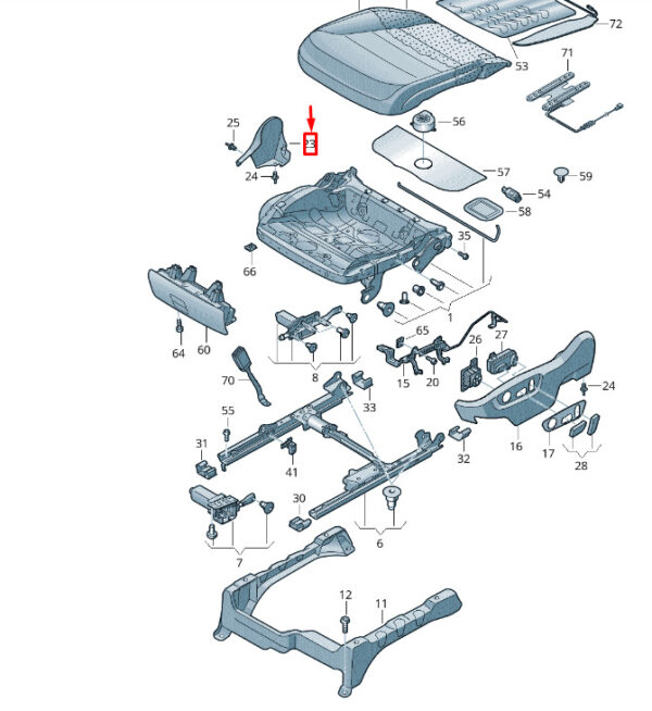 8T0881328A3G4 - NEW VW TOUAREG 7P FRONT RIGHT FOLDING STACK - PRINT ORGANIZER 8T0881328A3G4
