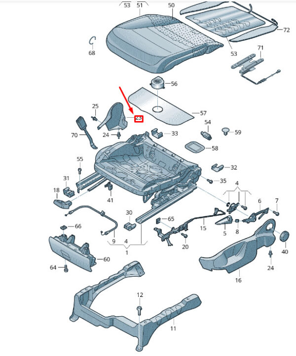 8T0881328A82V - NEW VW TOUAREG 7P MK2 FRONT RIGHT REAR SEAT COVER 8T0881328A82V ORIGINAL