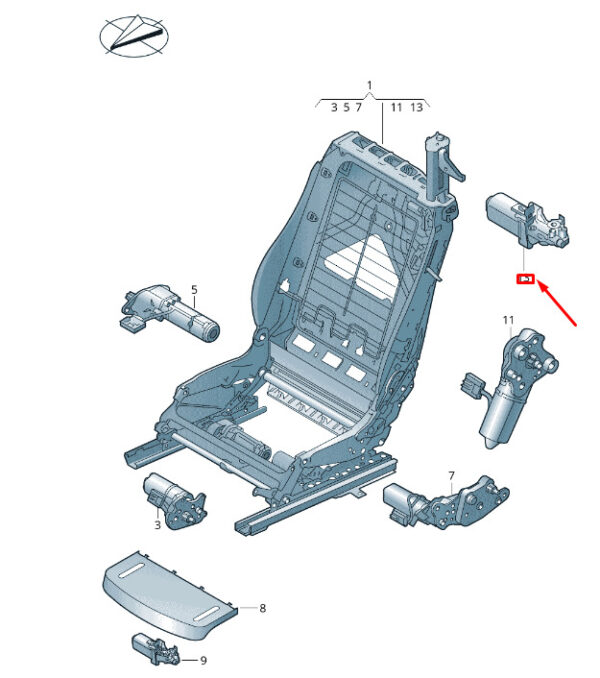 JNV959112 - NEW VW TRANSPORTER VI T6 RIGHT HEADREST ADJUSTMENT MOTOR JNV959112