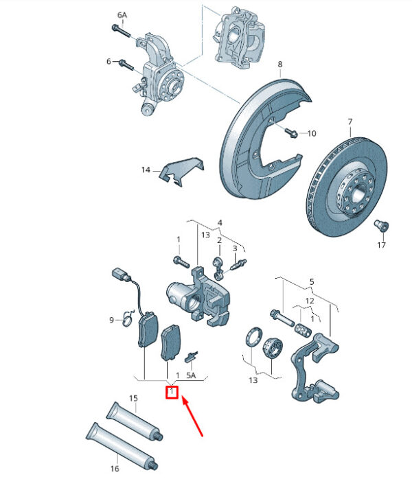 JZW698451K - VW TRANSPORTER VI T6 rear brake pads JZW698451K NEW ORIGINAL