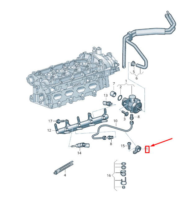 N0206096 - NEW VW TRANSPORTER VI T6 FUEL LINE TERMINAL N0206096 ORIGINAL