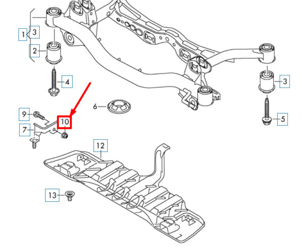 N90183803 - NEW VW CC REAR SUPPORT FRAME HEXAGONAL CUFF NUT SELF SECURING N90183803