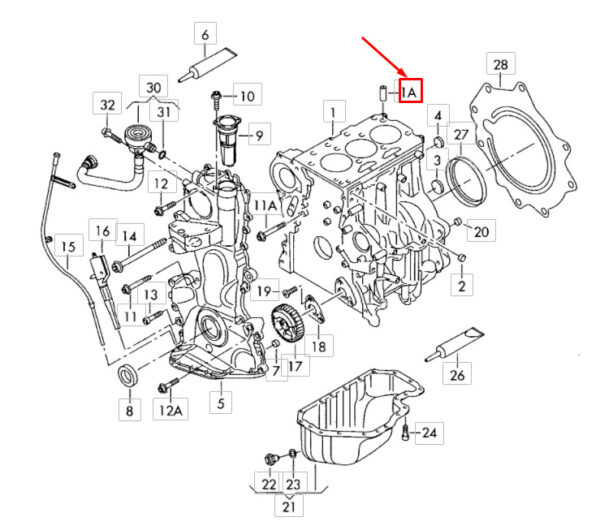 N90547401 - Volkswagen POLO 6R cylinder block spring pin N90547401 NEW REAL