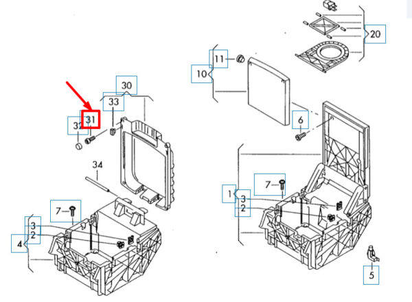 N90562401 - NEW VW TOUAREG 7L ARMREST MOUNTING OVAL HEADPLATE SCREW N90562401