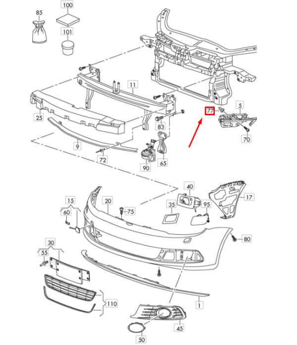 N90833801 - NEW VOLKSWAGEN EOS BUMPER SPREADING NUT N90833801 ORIGINAL