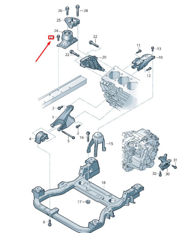 N91094102 - NEW VW TRANSPORTER VI T6 ENGINE MOUNTING DOUBLE COLLAR N91094102 ORIGINAL