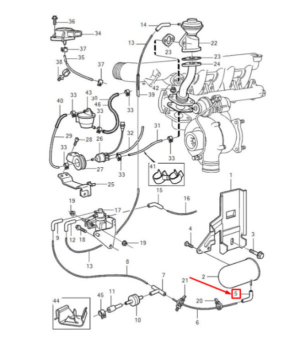 1389574 - Volvo C70 MK1 Vacuum Hose Connector 1389574 NEW REAL
