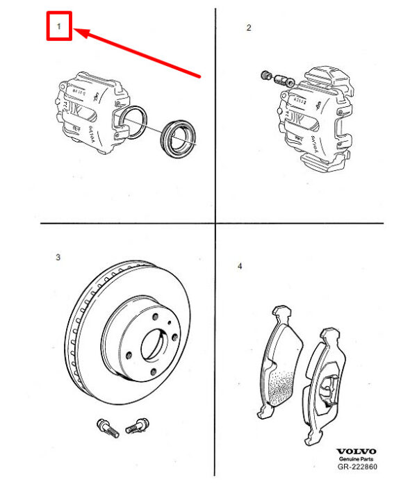 271583 - VOLVO V70 MK1 BRAKE CALIPER REPAIR KIT GASKET SET 271583 NEW GENUINE