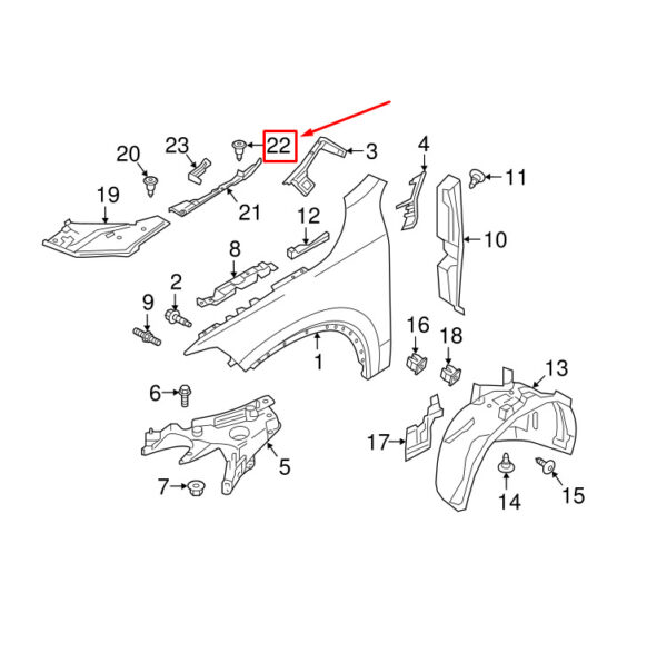 30622628 - Volvo XC90 MK2 Radiator Stand Access Cover Clip 30622628 NEW GENUINE