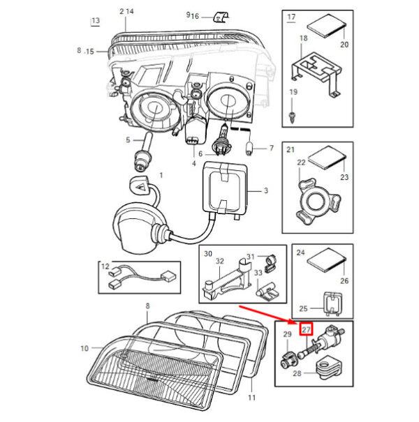 30623987 - Volvo S40 MK1 Headlight Adjustment 30623987 NEW REAL