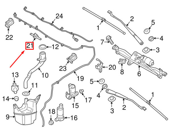 30624625 - Volvo S60 MK2 Hose Holder for Washer 30624625 NEW REAL