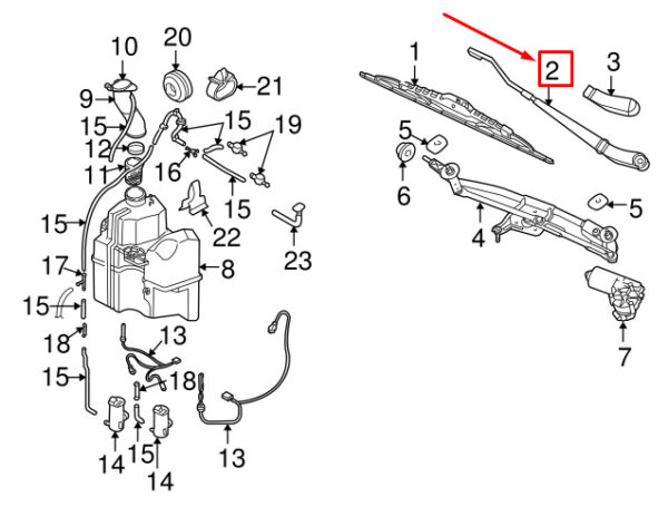30655615 - NEW VOLVO XC70 P2 RIGHT WINDSCREEN WIPER ARM LHD 30655615