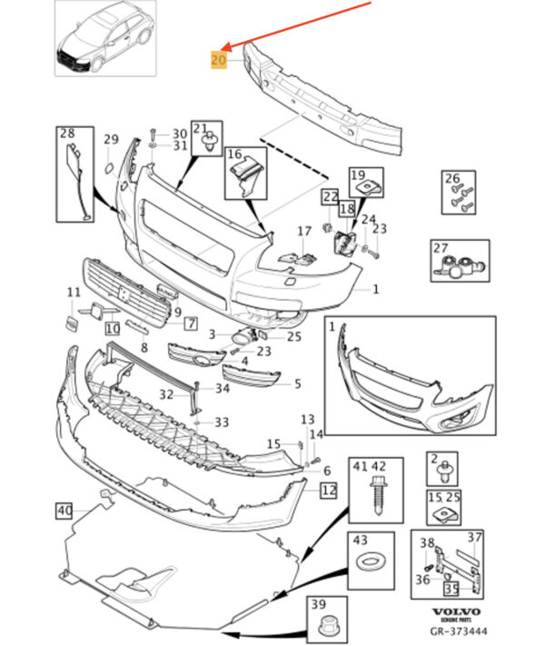 30657205 - Volvo C30 front bumper 30657205 NEW ORIGINAL