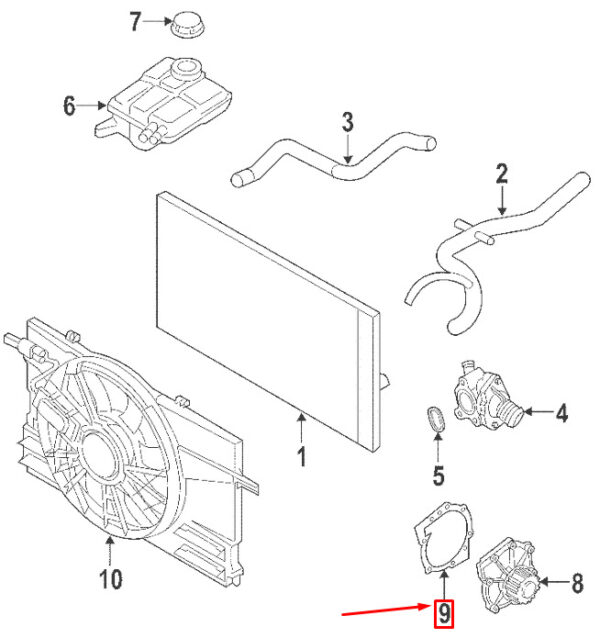 30677767 - VOLVO S40 MK2 Dichtung der Wasserpumpenbaugruppe 30677767 NEUES ECHTES