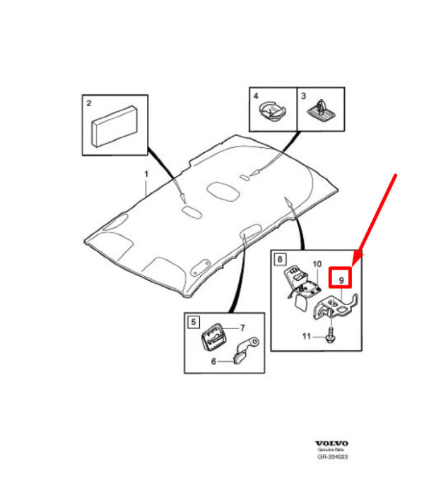 30727956 - VOLVO V70 MK3 LEFT COAT HOOK REAR BRACKET 30727956 NEW GENUINE