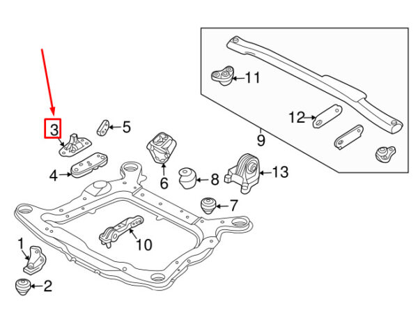 30741451 - Volvo XC90 MK1 Right Engine Mount 30741451 NEW GENUINE