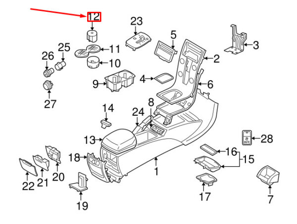 30755069 - Volvo S40 Mk2 Centre Console Ashtray 30755069 New Genuine