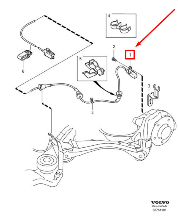 30773745 - VOLVO XC90 MK1 ABS Sensor Rear Right 30773745 NEW GENUINE