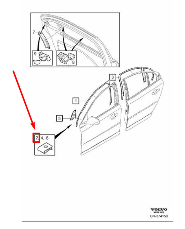 31111964 - VOLVO XC90 MK1 SILL STRIP CLIP RIGHT 31111964 NEW GENUINE
