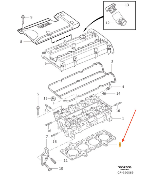 31216200 - Volvo C30 engine cylinder head gasket 31216200 new original