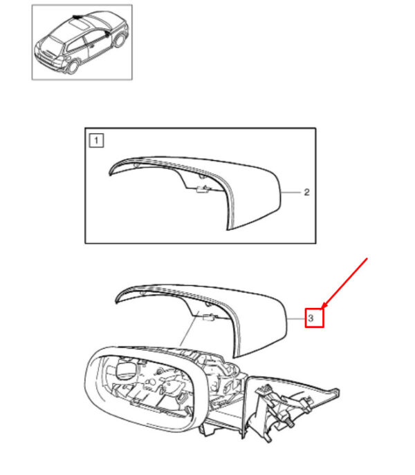 31217261 - VOLVO C70 II Cabrio MK2 Front Right Door Mirror Cover 31217261 NEW GENUINE