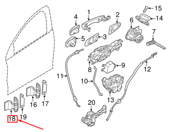 31218523 - Volvo S60 MK2 Front Right Bottom Door Hinge 31218523 NEW GENUINE
