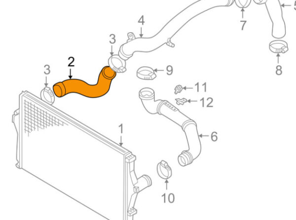 31261371 - Volvo XC70 MK1 Intercooler Turbocharger Hose 31261371 NEW REAL